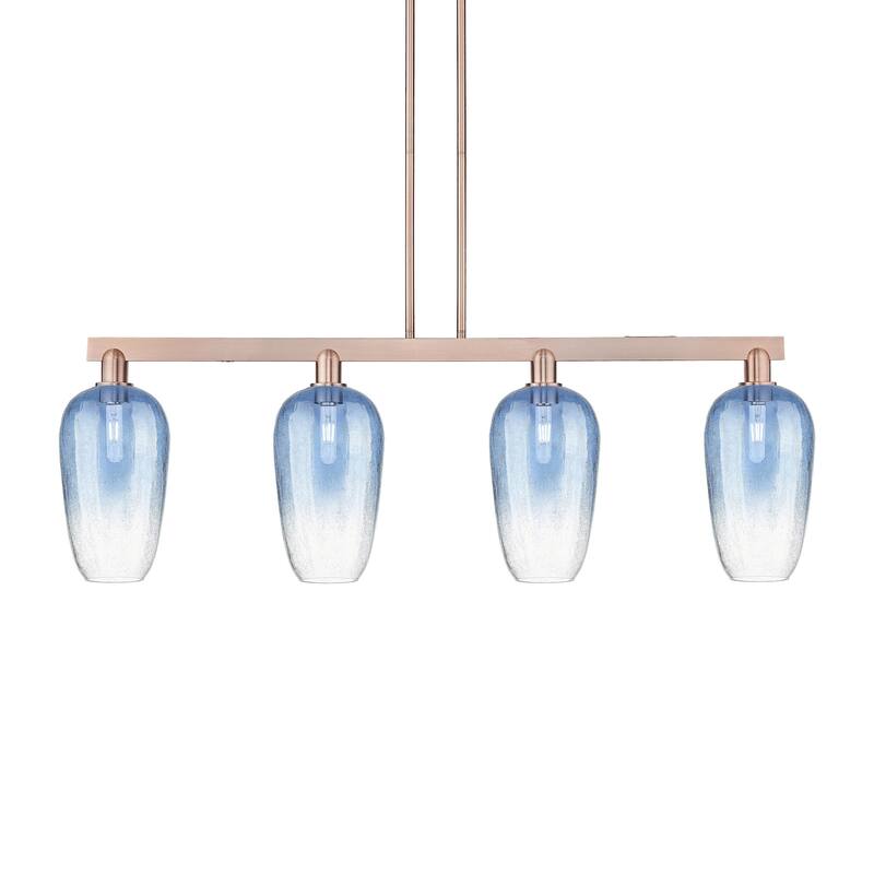 Innovations Lighting 716-4I-16-48 Brookhaven Flute Linear Brookhaven - Antique Copper / Sapphire Blue