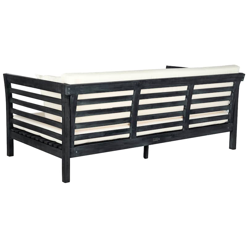 SAFAVIEH Outdoor Eriona Acacia Wood Cushioned Daybed - 39W x 27D x 72H