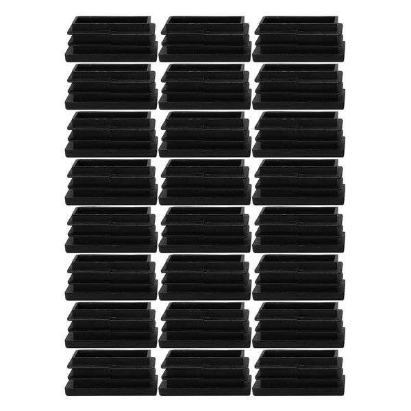 24pcs 20 x 40mm Plastic Rectangle Ribbed Tube Inserts End Cover Cap Furniture Chair Table Feet Floor Protector