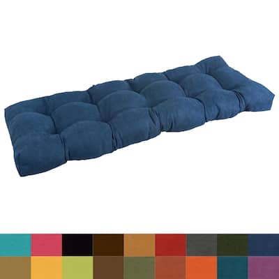Solid Microsuede Tufted Indoor Bench Cushion (Multiple widths from 42 to 60 inch)