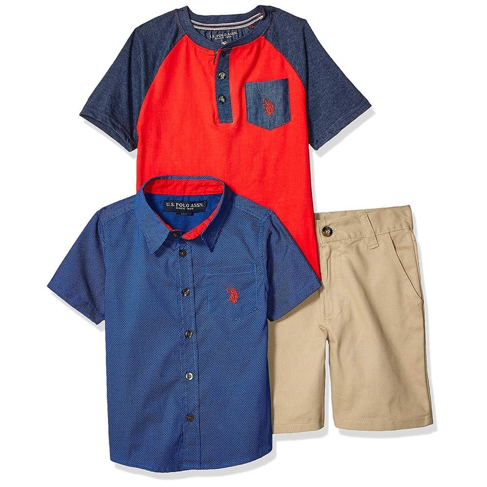 Polo Assn Boys Short Sleeve Woven Shirt U.S
