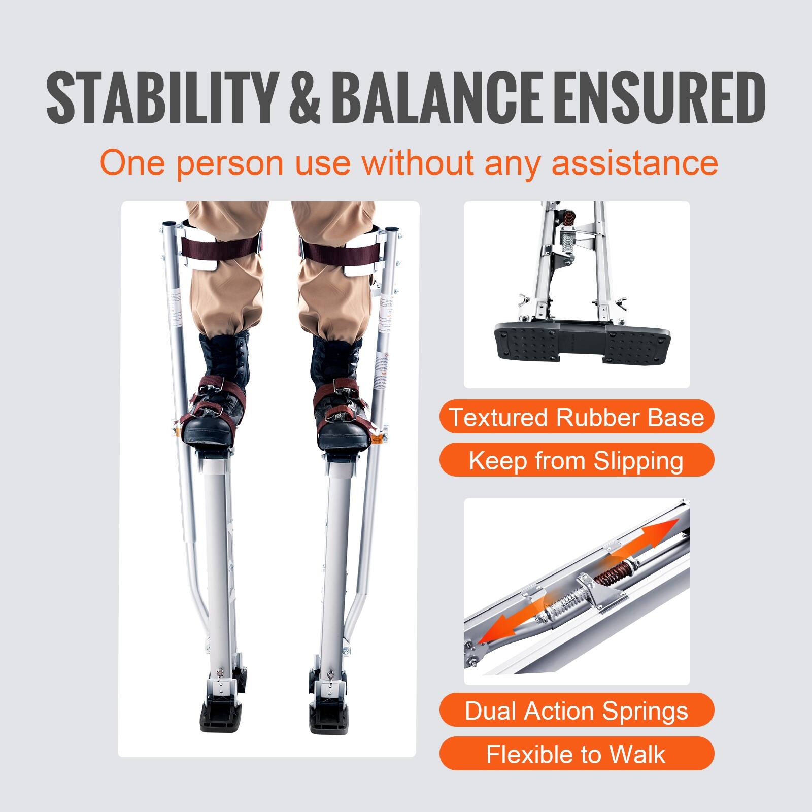 VEVOR 2440 Inch Drywall Stilts Aluminum Tool Stilt for Painting