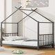 preview thumbnail 5 of 25, Twin Size Metal House Platform Bed