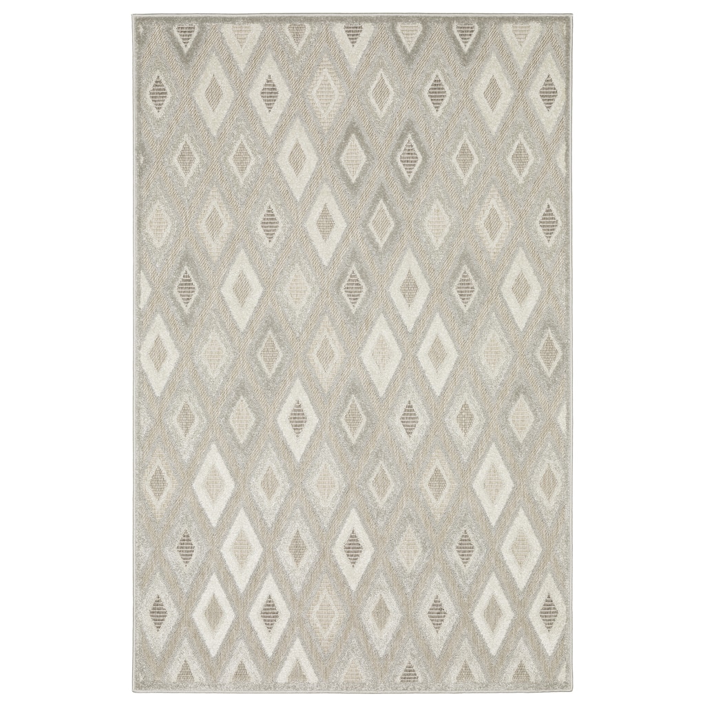 Style Haven Thassos Tonal Diamonds Beige/ Grey Mixed Pile Area Rug