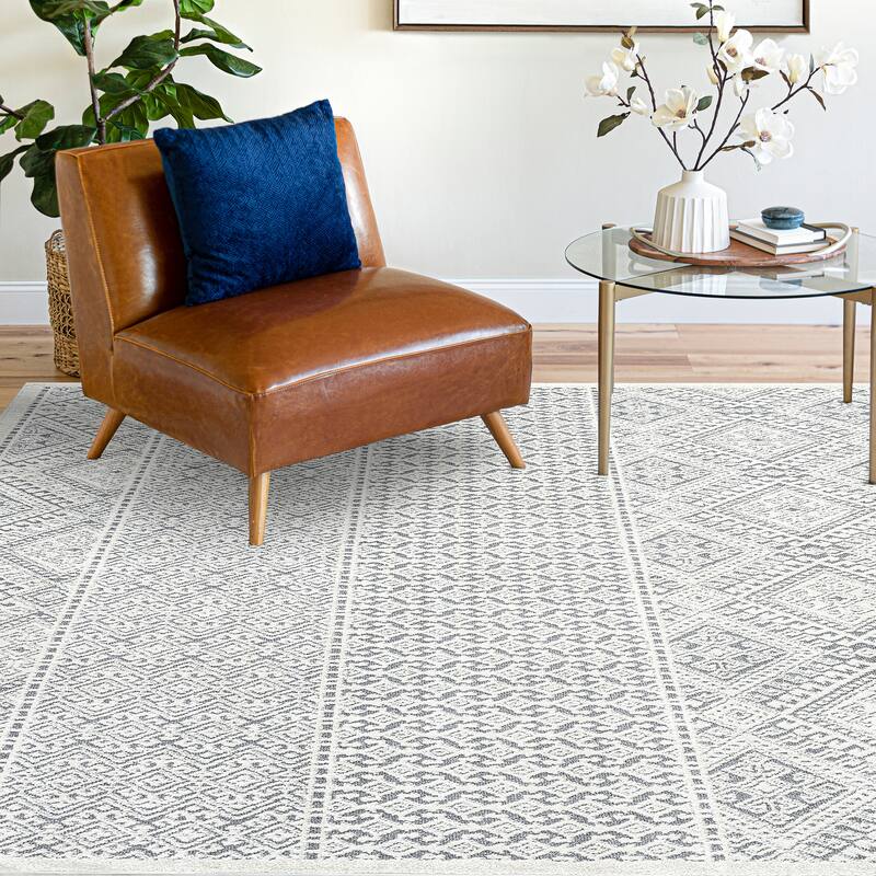 Mayson Hygge Diamond Indoor Area Rug - 5'3'' x 7'3'' - Cream/Gray