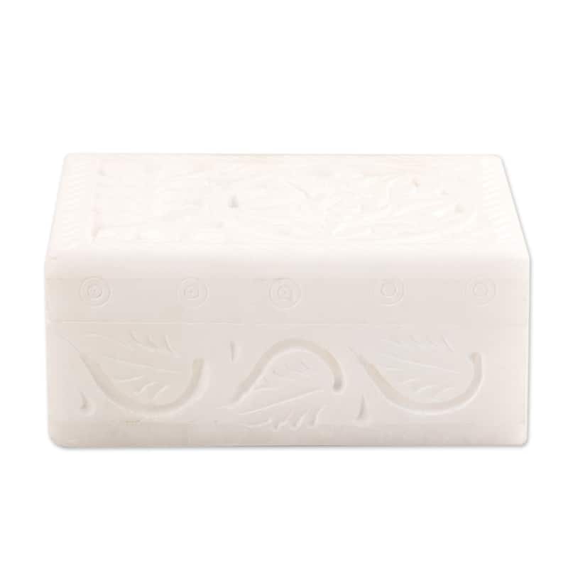Novica Handmade Blooming Customs Alabaster Jewelry Box