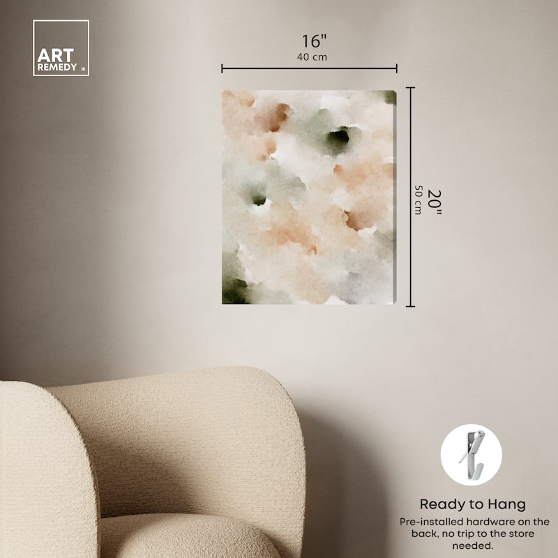 Art Remedy Cotton Balls And Cinnamon Gallery Wrapped Watercolor Boho Abstracts