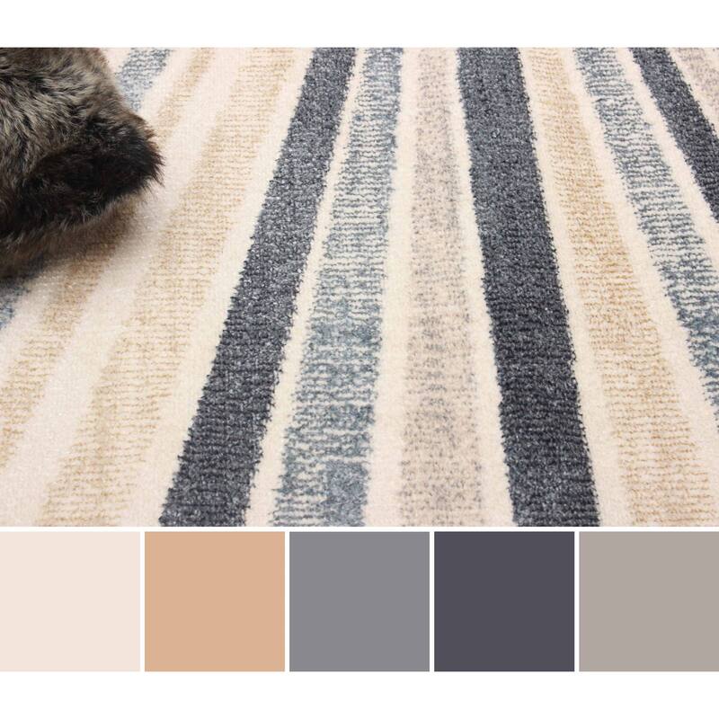 ECARPETGALLERY Machine Woven Axel Ivory Area Rug