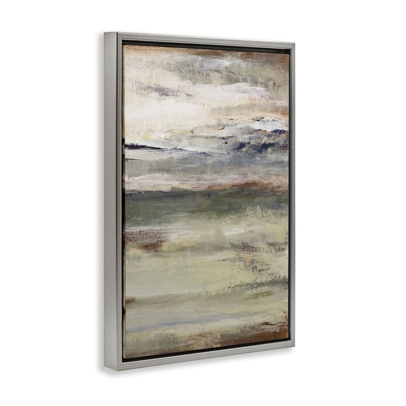 Stupell Earthy Abstract Layers Framed Floater Canvas Wall Art Design By Lanie Loreth