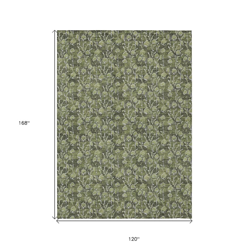 HomeRoots Floral Transitional Rectangle Outdoor Rug