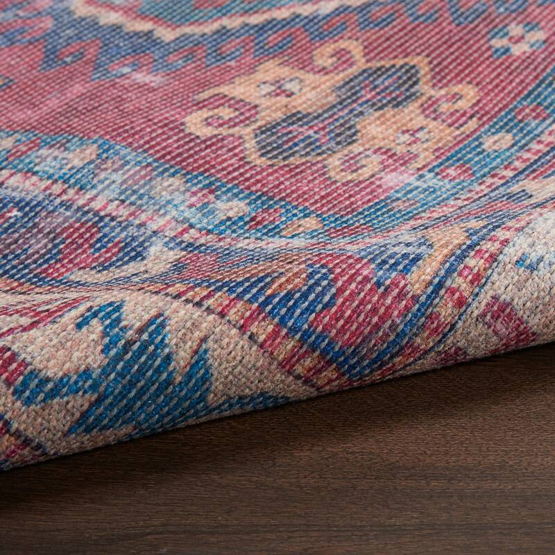 New Concept Washables Machine Washable Vintage Boho Medallion Area Rug