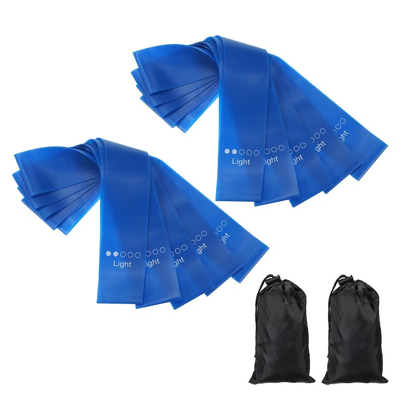 Resistance Bands Set, 10pcs 10-15 LBS Workout Bands with Carry Bag, Blue