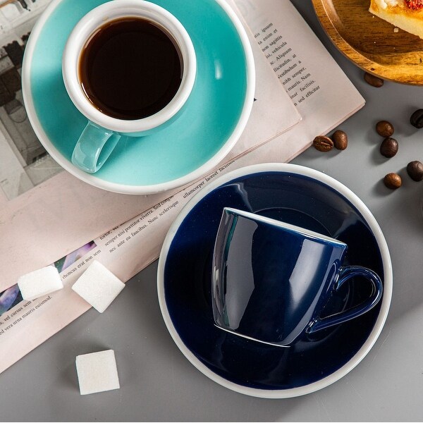 Pampa Bay Cappuccinotasse Mit Untertasse – Porzellan, Goldene Akzente, 7,6x19,7 Cm