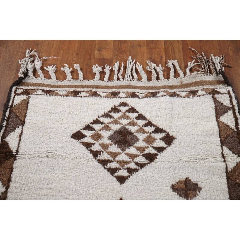 Natural Dye Anatolian Runner Rug Hand-knotted Turkish Wool Carpet - 3'1"x 11'2"