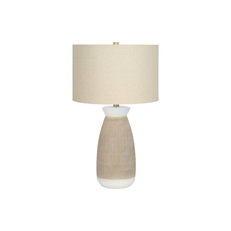 Ceramic Table Lamp 27 Inch Height with Linen Shade 3 Way Switch