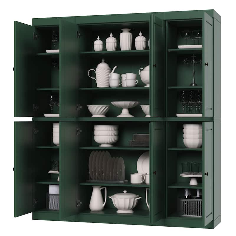 Palace Imports 100% Solid Wood 65" Kitchen China Pantry Cabinet - 65" x 71.5"