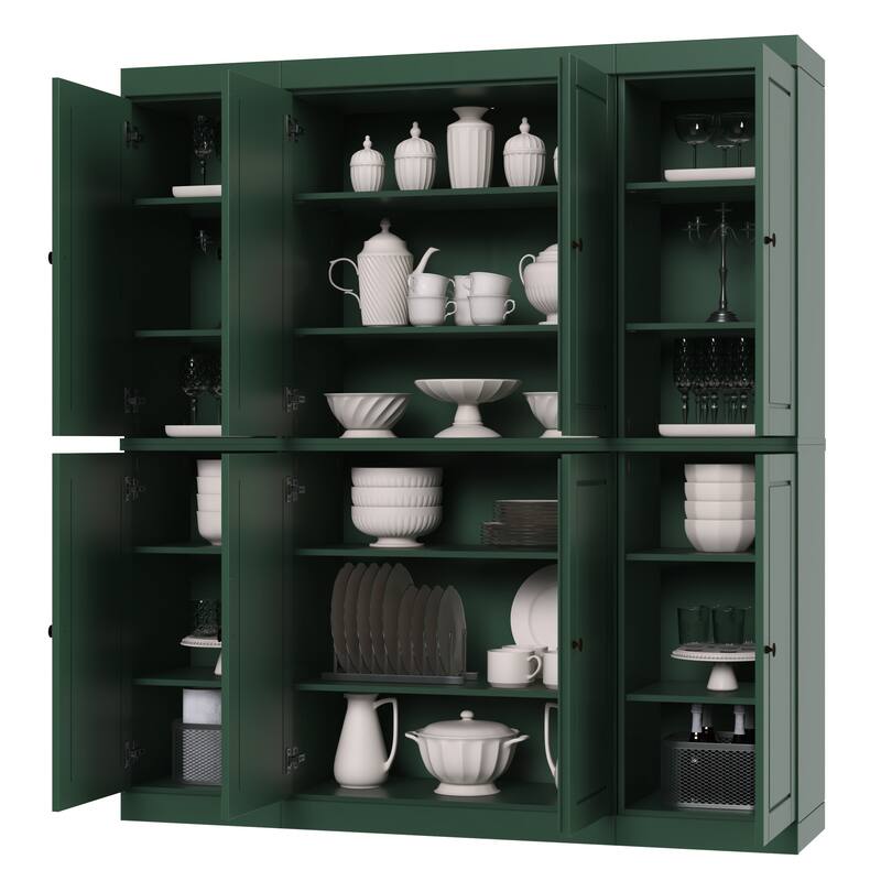 Palace Imports 100% Solid Wood Pantry Cabinet, Raised Panel Doors, Adjustable Shelves, 65" Wide, 71.5" Tall - 65" x 71.5"