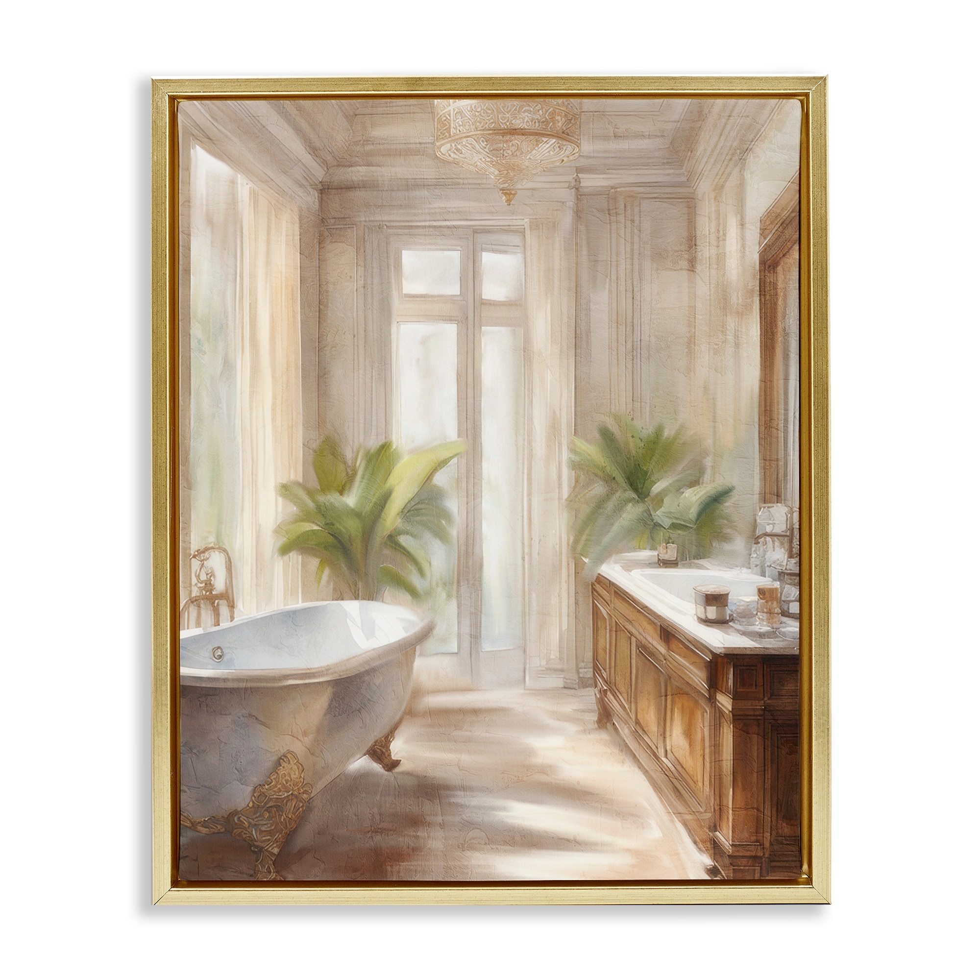 Stupell Serenity Bath Bathroom Painting Framed Floater Canvas Wall Art Design By Kim Allen