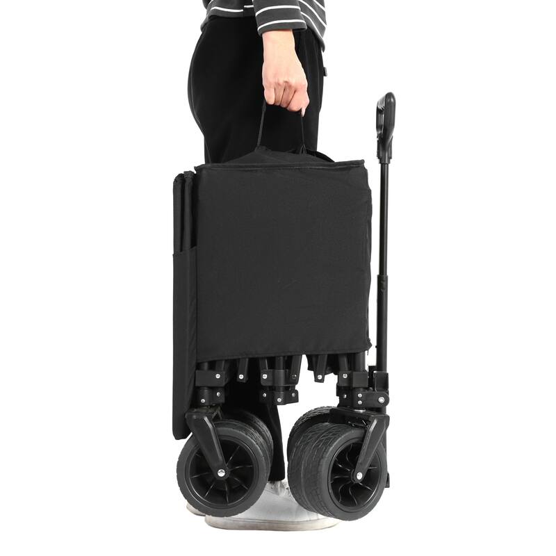 Beach Wagon with Big Wheels, Drink Holders, 300L Capacity, Foldable