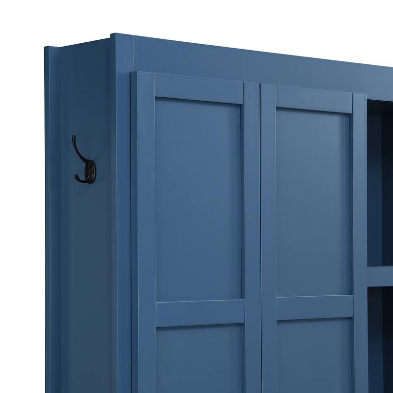 Farmhouse-Style 4-in-1 Hall Tree with Mudroom Bench by Harper&Bright Designs