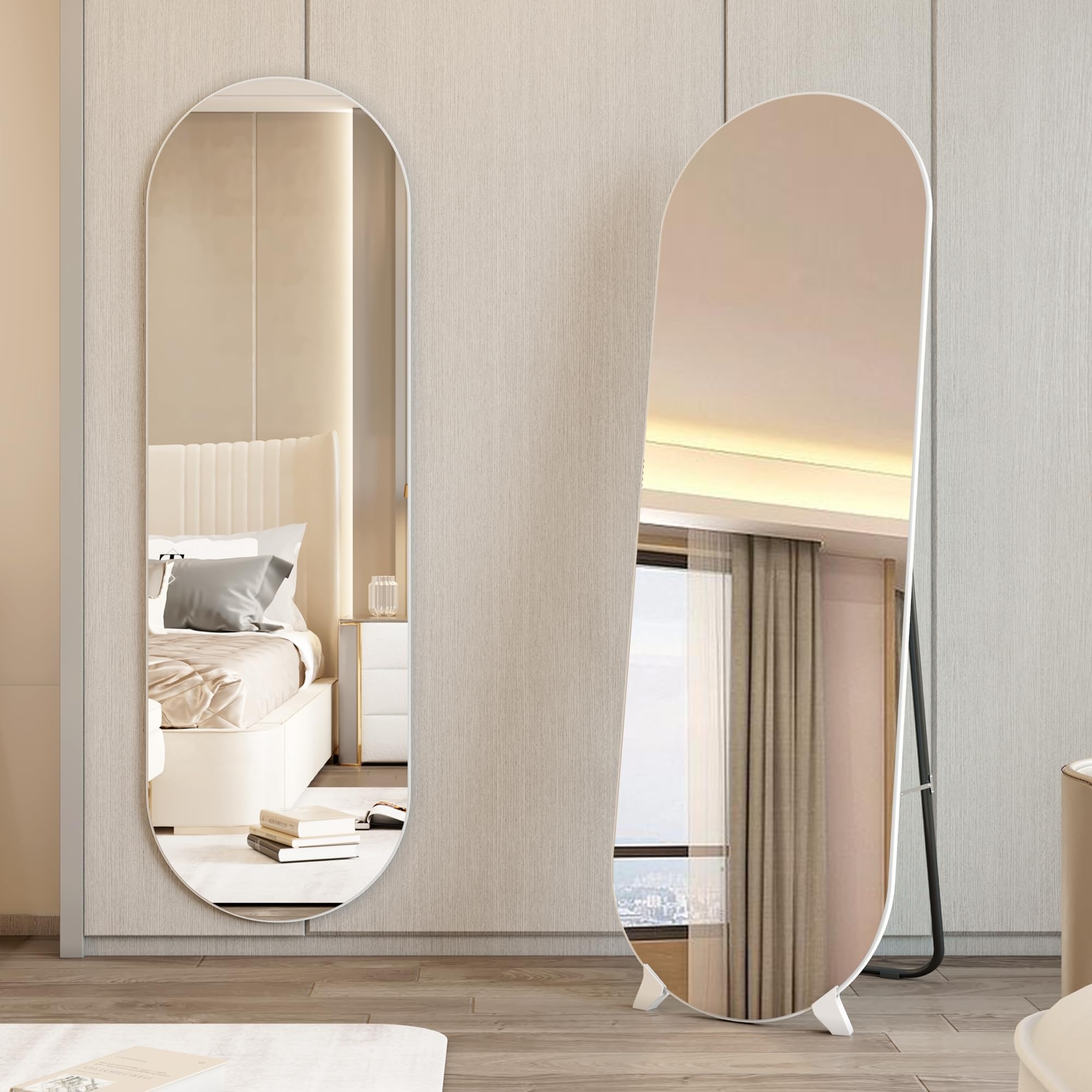 63 x20 Oval Arched Full Length Mirror Floor Mirror Free Standing Mirror Stand Up Mirror Wall Mounted Hanging Mirror Bed Bath Beyond 40485930