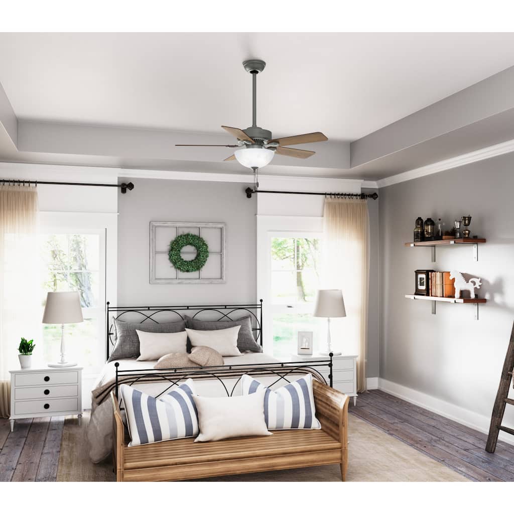 Hunter 44" Swanson Ceiling Fan with LED Bowl Light Kit and Pull Chains - Traditional, Transitional