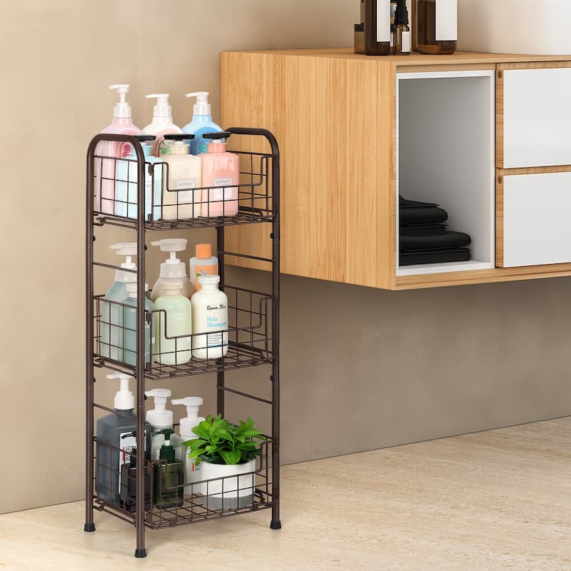 3-Tier Metal Freestanding Bathroom Organizer