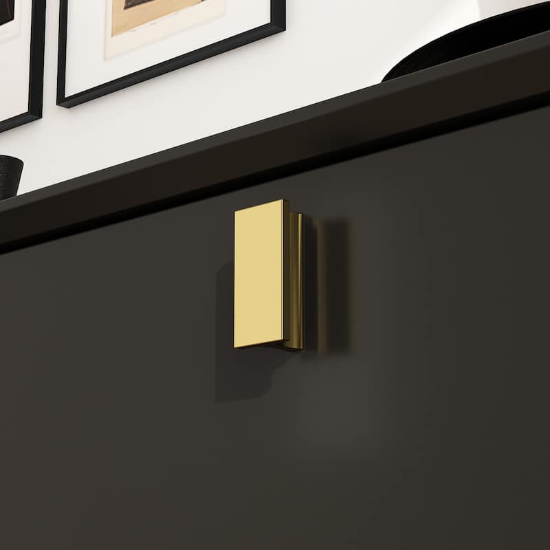 55.1"W 6-Drawer Double Dresser Black Gold Storage Cabinet Chest
