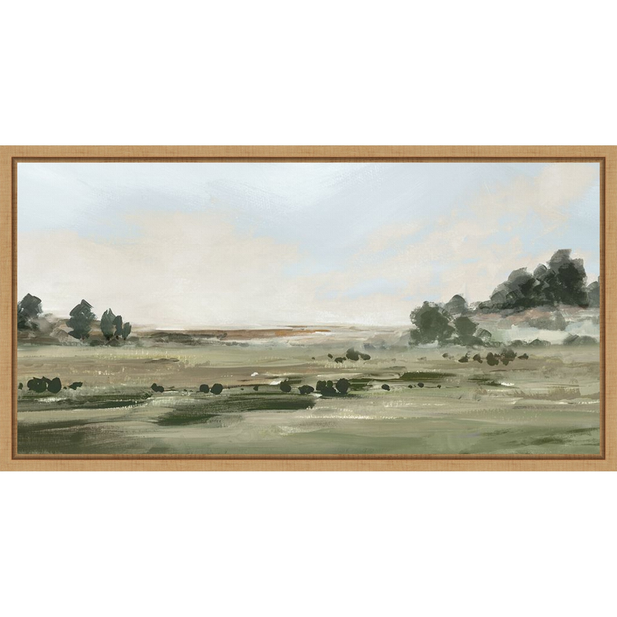 Pastoral Fields Under Soft Skies by PI Studio Framed Canvas Wall Art Print
