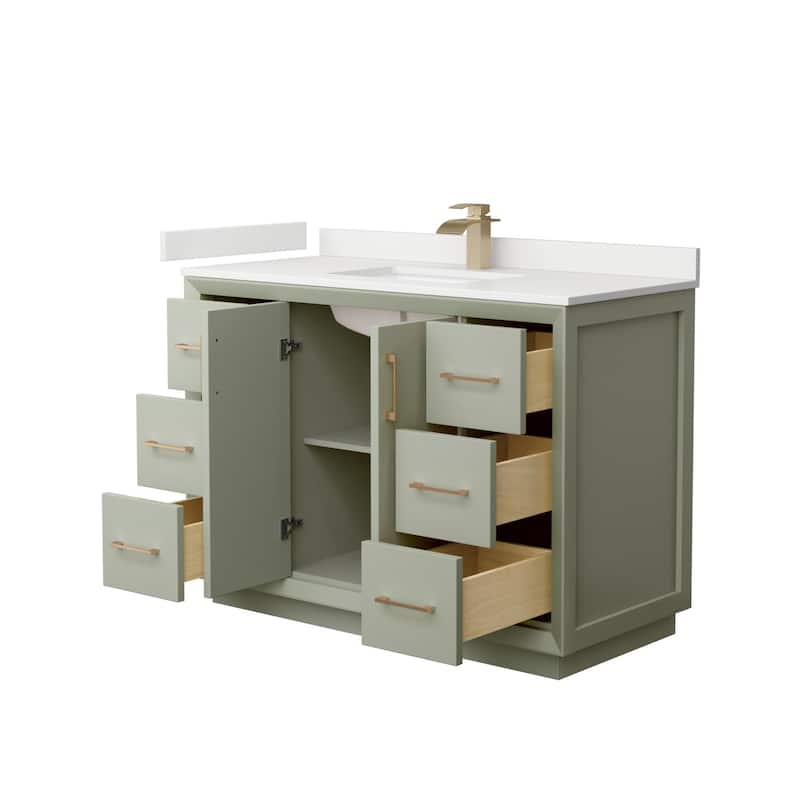 Wyndham Collection WCF414148S-QTZ-UNSMXX Strada 48" Free Standing