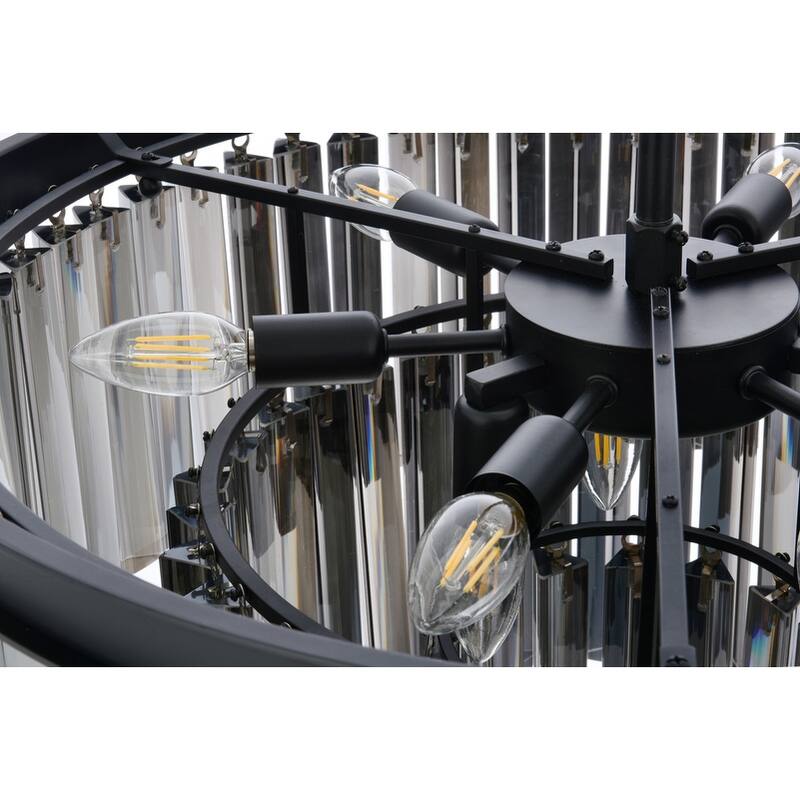 Royce Edge 9-Light Matte Black Chandelier