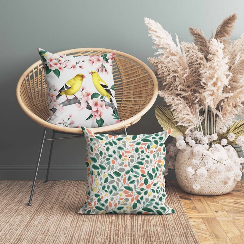 Goldfinch Haven Faux Suede Reversible Throw Pillow White and Pink