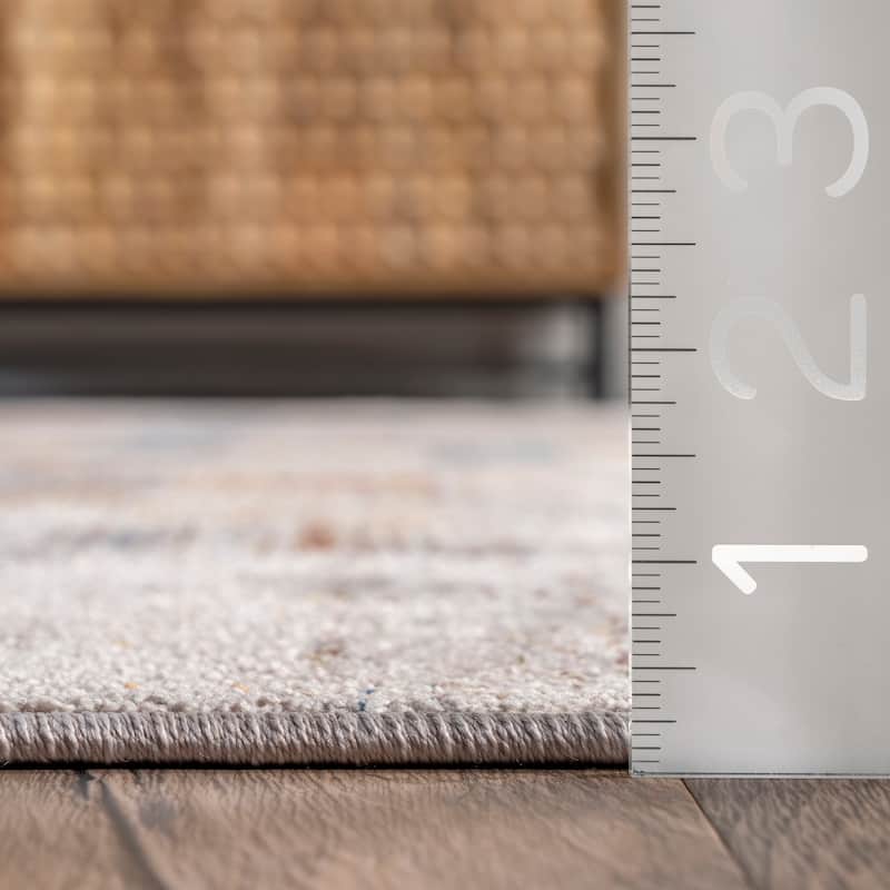 Nuloom Mindy Faded Contemporary Tiles Fringe Area Rug