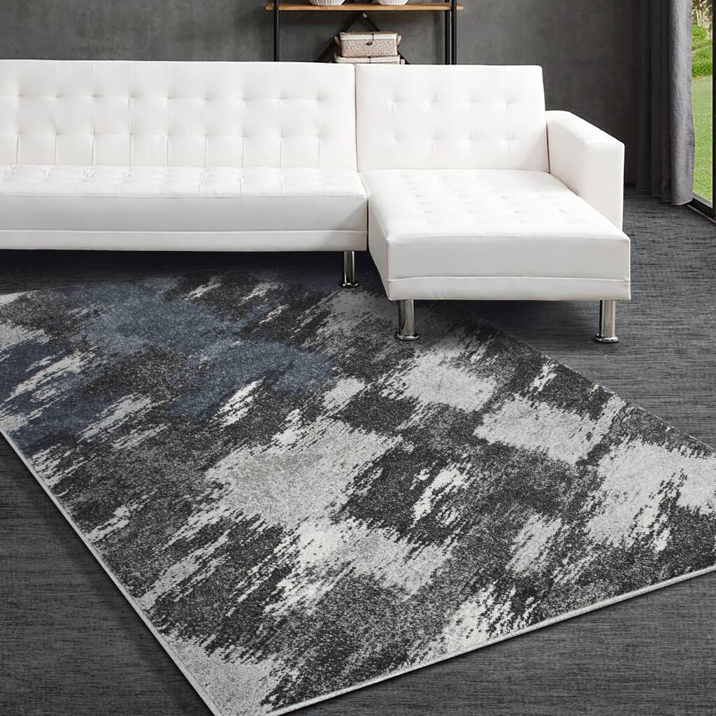 Allstar Modern Accent Rug with Slanted Brush Strokes design - Overstock ...