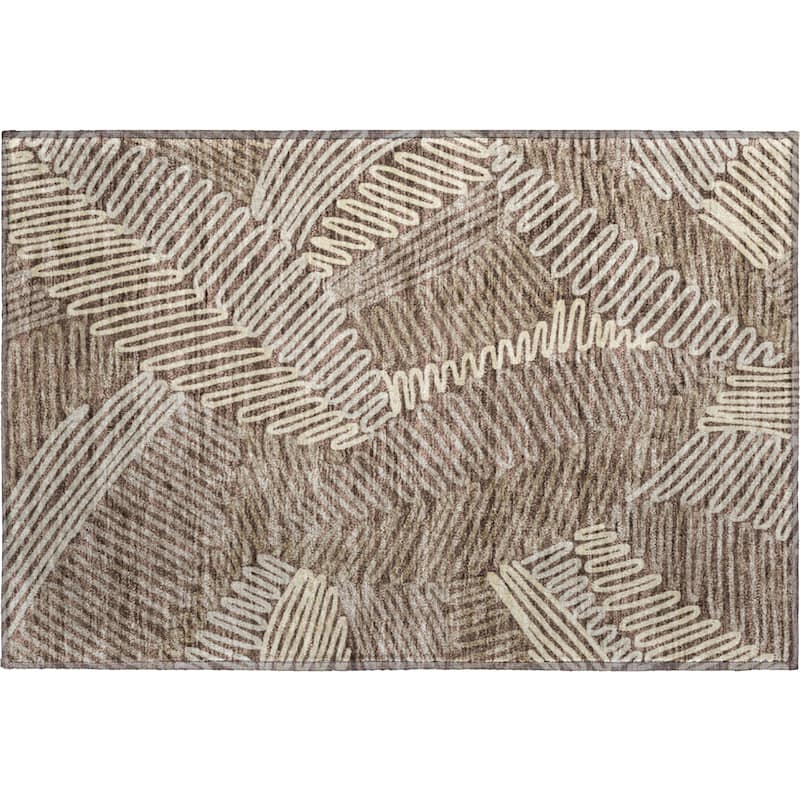 Premium Washable Super Soft Contemporary Leaf Mayfield Rug