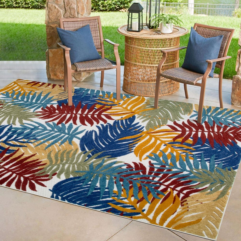 Leick Home 595165 Talipot Palm Indoor Outdoor Area Rug Runner 2'x8'