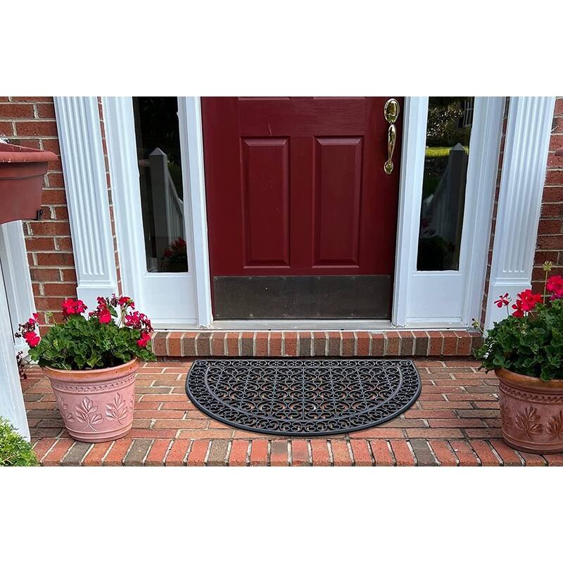 A1HC Rubber Grill Matching Doormat Set, For Front, Patio & Garage Entrance, Heavy Duty for Indoor Outdoor