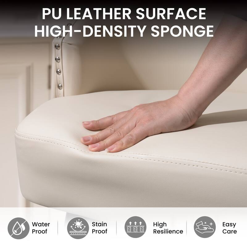 26.6" Counter Height Bar Stools Upholstered Solid Wood Swivel Barstool Set of 2/4