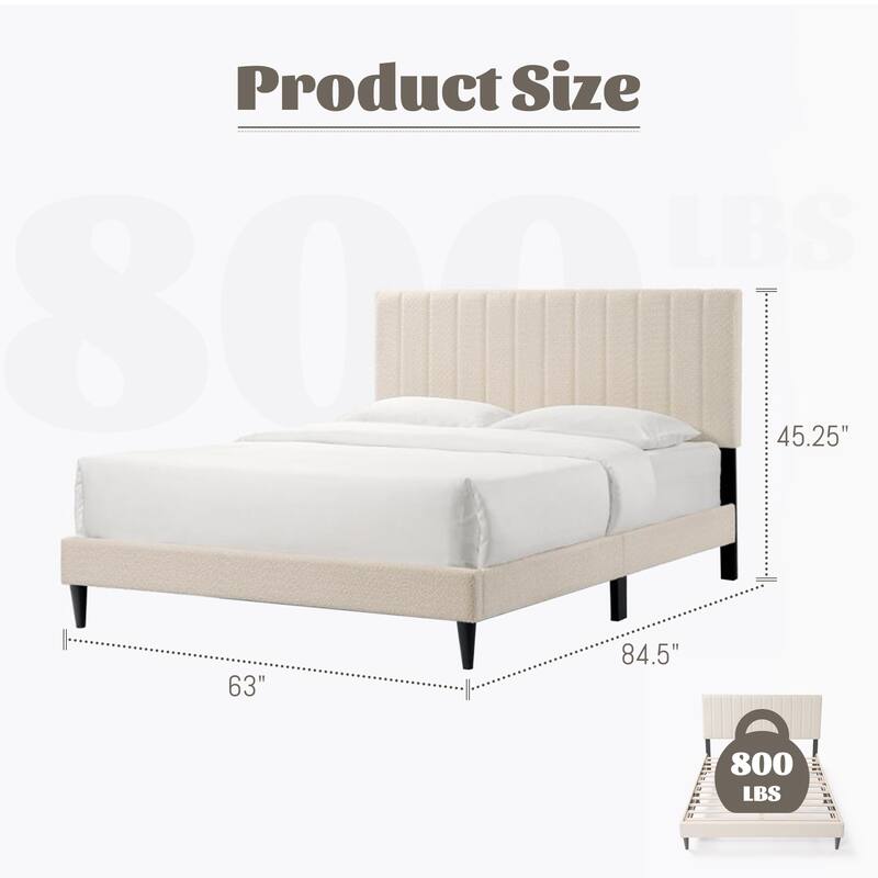 Queen Size Upholstered Platform Bed