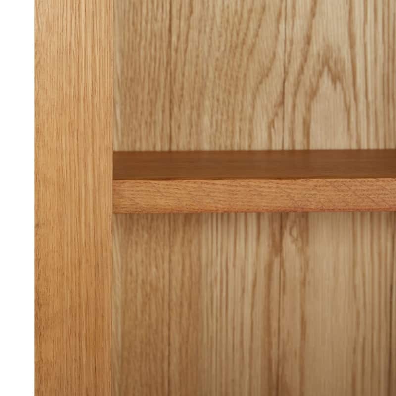 vidaXL Narrow Bookcase 17.7"x8.9"x32.3" Solid Oak Wood and MDF