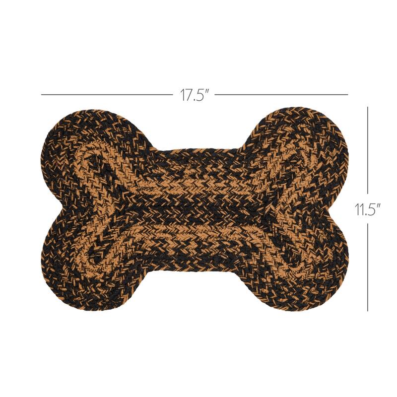 Black & Tan Indoor/Outdoor Small Bone Rug For Pets - 2' x 3' Oval