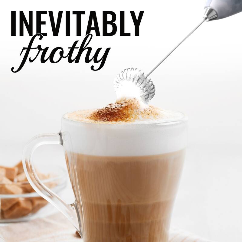 Zulay Kitchen Double Whisk Milk Frother with Upgraded Holster Stand