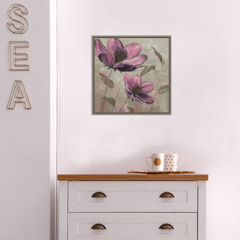 Plum Floral II by Emily Adams Framed Canvas Art
