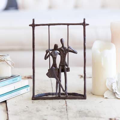 Couple on a Swing Bronze Sculpture