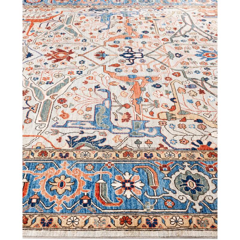 Serapi One-of-a-Kind Hand-Knotted Area Rug - Gray - 9' 0" x 11' 10"