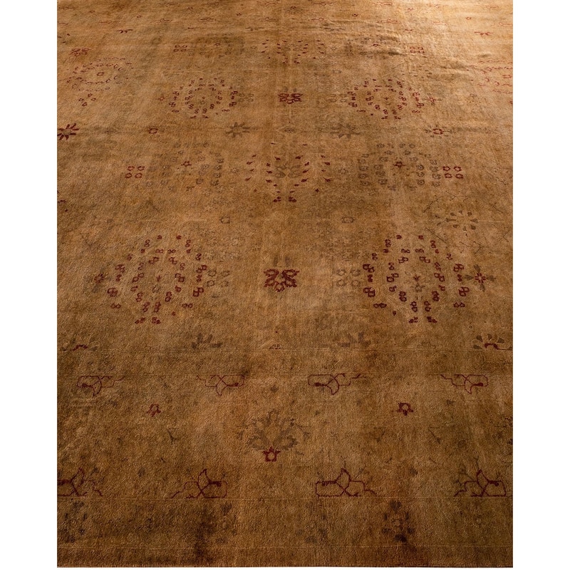Fine Vibrance, One-of-a-Kind Hand-Knotted Area Rug - Gold, 9' 1" x 12' 2" - 9' 1" x 12' 2"