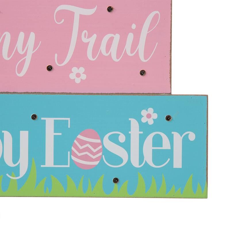 Glitzhome LED Lighted Wooden Easter Table Sign Spring Home Decor Party Supplies Props Gifts