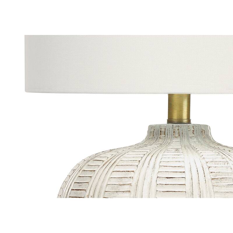 Lighting, 21"h, Table Lamp, Ivory / Cream Shade, Cream Resin, Transitional