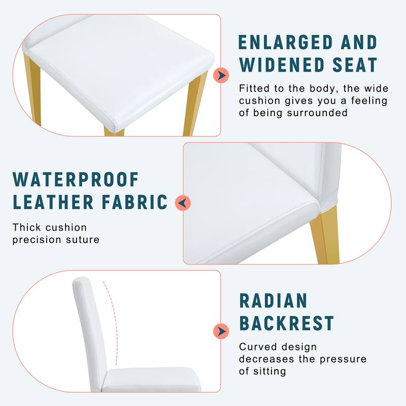 4Pcs PU Backrest Dining Chairs for Minimalist and Modern Home Styles