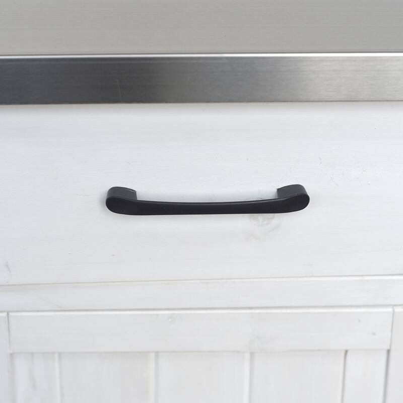 Fir Wood Outdoor Kitchen Prep Station Cart with Stainless Steel Top & Towel Rack